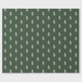 Rustige groene en beige dennenbomen Kerstmis Cadeaupapier (Vlak)