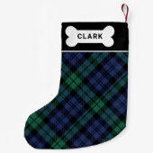 Rustige groene en blauwe geplakte aangepaste puntn kleine kerstsok (Achterkant)