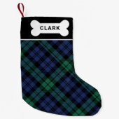 Rustige groene en blauwe geplakte aangepaste puntn kleine kerstsok (Voorkant)