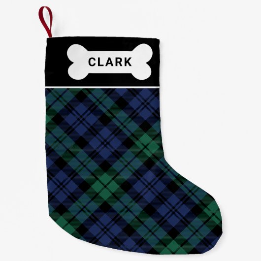 Rustige groene en blauwe geplakte aangepaste puntn kleine kerstsok (Voorkant)