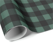 Rustige groene en zwarte buffelkerst cadeaupapier (Rol Hoek)