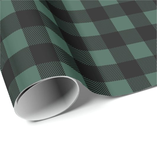 Rustige groene en zwarte buffelkerst cadeaupapier (Rol Hoek)