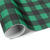 Rustige groene en zwarte buffelkerst cadeaupapier (Rol Hoek)