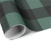 Rustige groene en zwarte buffelkerst cadeaupapier (Rol Hoek)