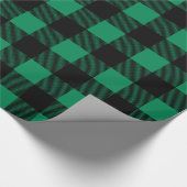 Rustige groene en zwarte buffelkerst cadeaupapier (Hoek)