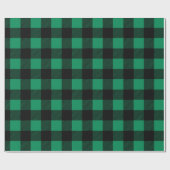 Rustige groene en zwarte buffelkerst cadeaupapier (Vlak)