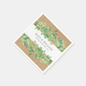 Rustige groene eucalyptus bloemenslingers bruiloft servet (Hoek)