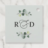 Rustige groene eucalyptus monogram bedankt bedankjes labels (Achterkant)