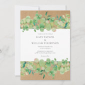 Rustige groene eucalyptus slinger bruiloft kaart (Voorkant)