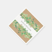Rustige groene eucalyptus slinger bruiloft servet (Hoek)