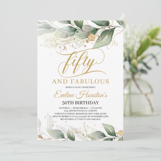 Rustige groene eucalyptus, vijftig en geweldig kaart (Staand voorkant)