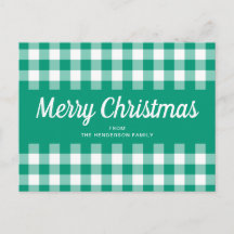 Rustige groene geruite vrolijke kerst 
