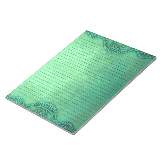 Rustige , groene gespleten kerrie notitieblok (Schuin)