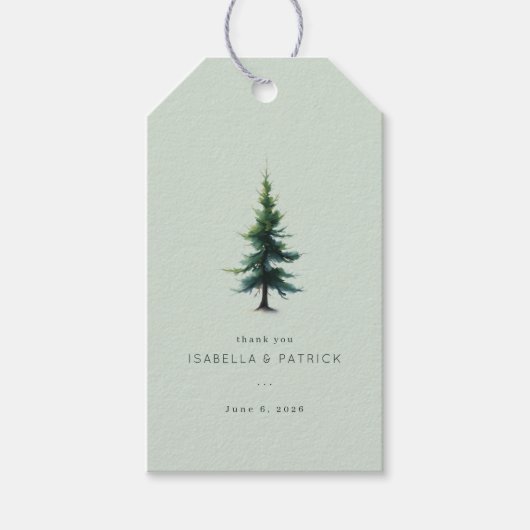 Rustige Groene Groothoutboom Cadeaulabel (Voorkant)