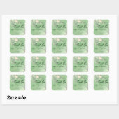 Rustige groene herfstpompoen bruiloft vierkante sticker (Vel)