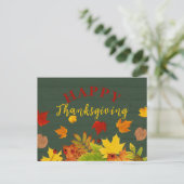 Rustige groene hout herfstbladeren Thanksgiving Briefkaart (Staand voorkant)