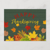 Rustige groene hout herfstbladeren Thanksgiving Briefkaart (Voorkant)