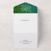 Rustige groene houten hartwonden in één keer all in one uitnodiging (Buitenkant)