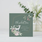 Rustige, groene kerst Oh, wat leuk hert met adem Kaart (Staand voorkant)