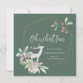 Rustige, groene kerst Oh, wat leuk hert met adem Kaart (Voorkant)