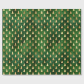 Rustige  groene kerstbomen cadeaupapier (Vlak)