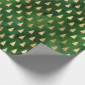 Rustige  groene kerstbomen cadeaupapier (Hoek)