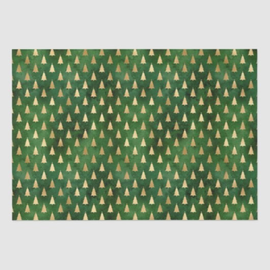 Rustige  groene kerstbomen tissuepapier (Voorkant)