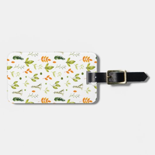 Rustige groene lentuin botanische vulling bagagelabel (Voorkant horizontaal)