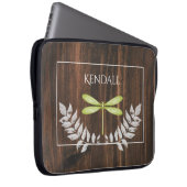 Rustige, groene libel, speciaal ontworpen laptopho laptop sleeve (Voorkant Rechts)