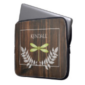 Rustige, groene libel, speciaal ontworpen laptopho laptop sleeve (Voorkant Links)