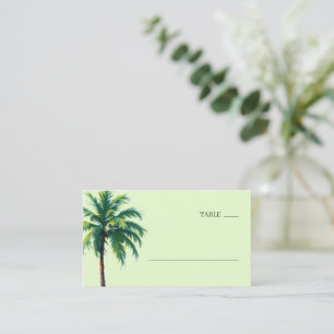 Rustige Groene Minimalistische Palmboom Plaatskaartje