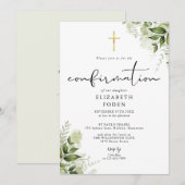 Rustige Groene Monogram Bevestiging Kaart (Voorkant / Achterkant)