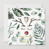 Rustige groene olievlek Magnolia Feestdagenkaart (Voorkant)