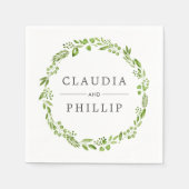 Rustige groene olifantennen met een groot tintje servet (Voorkant)