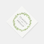 Rustige groene olifantennen met een groot tintje servet (Hoek)