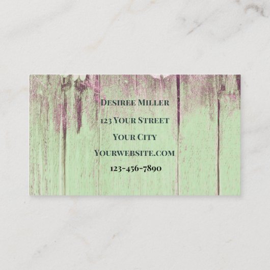 Rustige Groene Paarse Westerne Bull Sull Sunflower Visitekaartje (Achterkant)