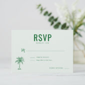 Rustige Groene Palmboom RSVP Kaartje (Staand voorkant)