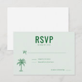 Rustige Groene Palmboom RSVP Kaartje (Voorkant / Achterkant)