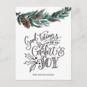 Rustige groene pijnappel Kerstgroet van troost en  Briefkaart (Voorkant)