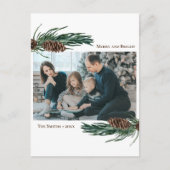 Rustige groene pijnboom Waterverf Feestdagenkaart (Voorkant)