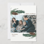 Rustige groene pijnboom Waterverf Feestdagenkaart (Voorkant)