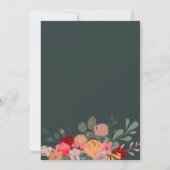 Rustige groene rode florale pompoen herfst baby sh kaart (Achterkant)