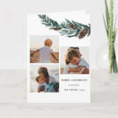 Rustige groene sinushoorn Stevige fotocollage Feestdagen Kaart (Voorkant)