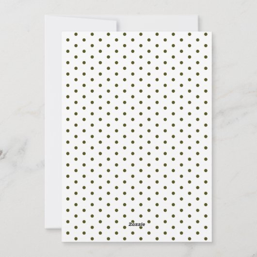 Rustige groene Stippen Botanisch Lijst Kerstmis Feestdagenkaart (Achterkant)