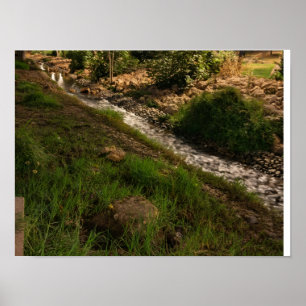 Rustige groene stroom in het platteland - Rustieke Poster