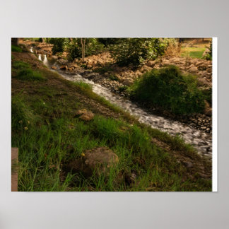 Rustige groene stroom in het platteland - Rustieke Poster