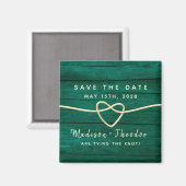 Rustige groene trouw save the date uitnodiging magneet (Voorkant / Achterkant)