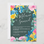 Rustige groene vetgedrukte zomerfotobruiloft kaart (Voorkant)