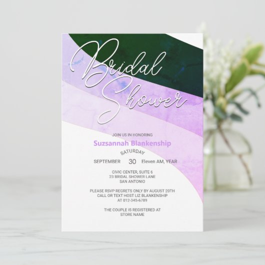 Rustige groene Violet Horizontale Streams Kaart (Staand voorkant)