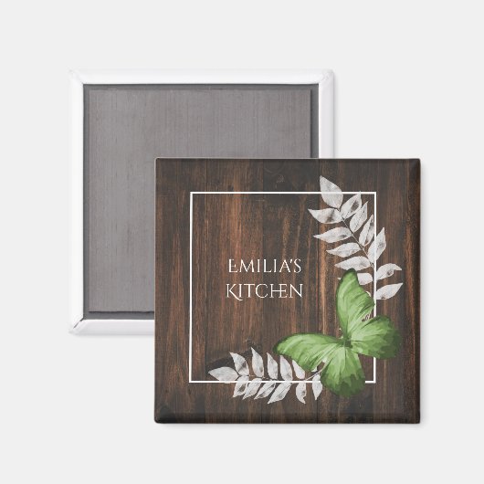 Rustige groene vlinder Magnet (Voorkant / Achterkant)